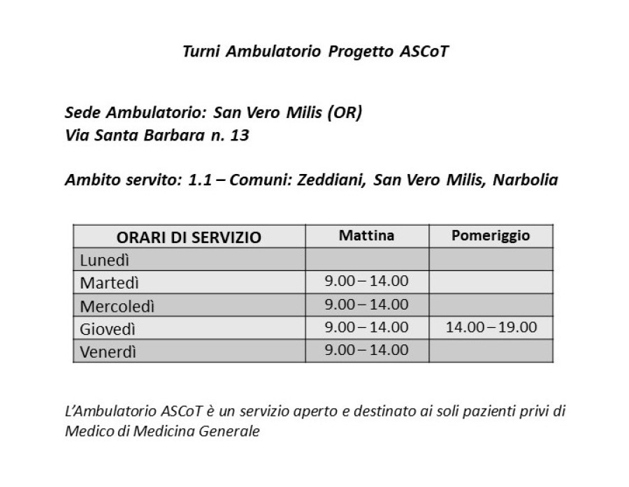 ASCOT san vero milis