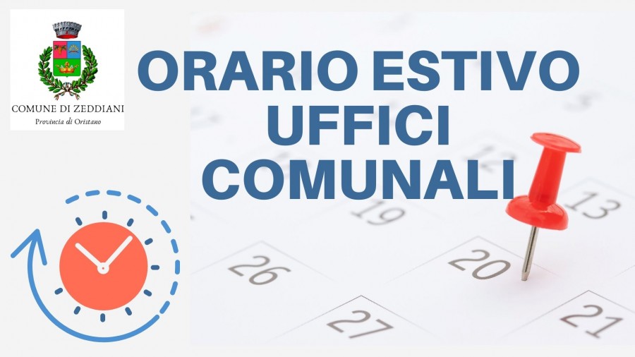 Orario estivo uffici comunali