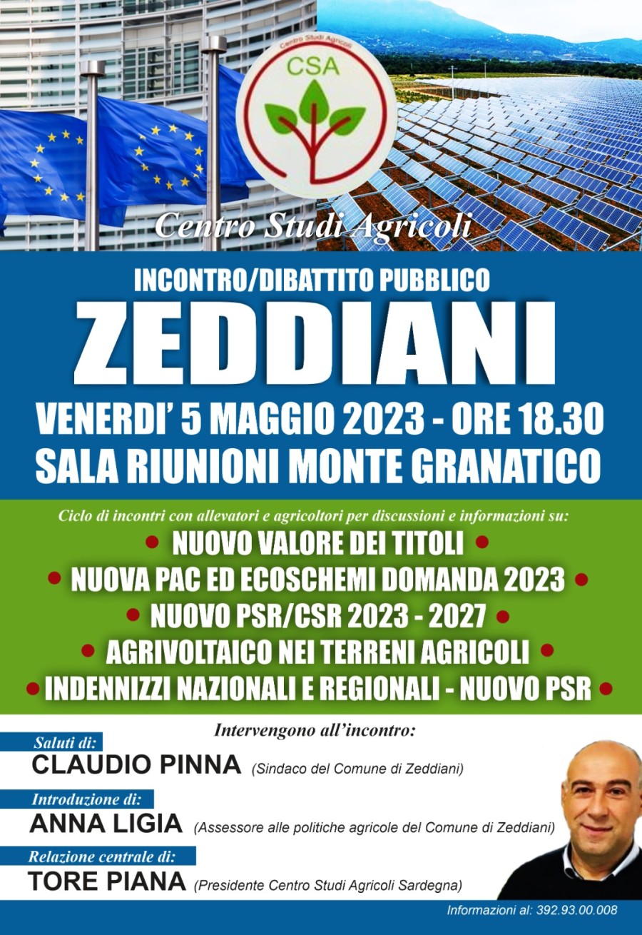 TEMATICHE MONDO AGRICOLO - INCONTRO PUBBLICO