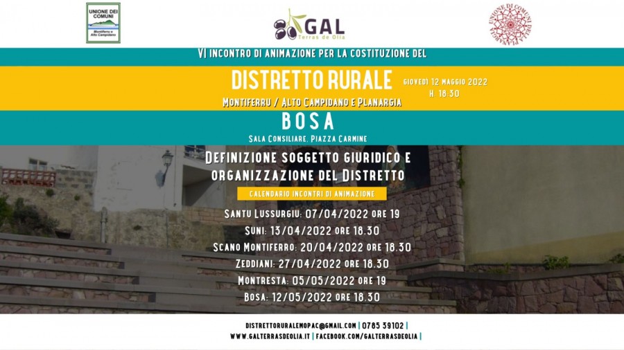 Verso il DISTRETTO RURALE Montiferru – Alto Campidano – Planargia