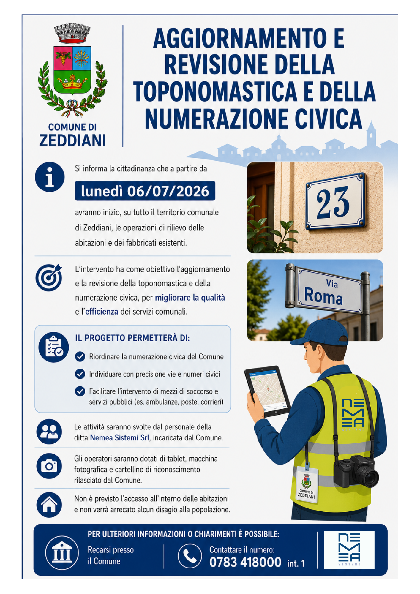 Locandina toponomastica e numerazione civica A4