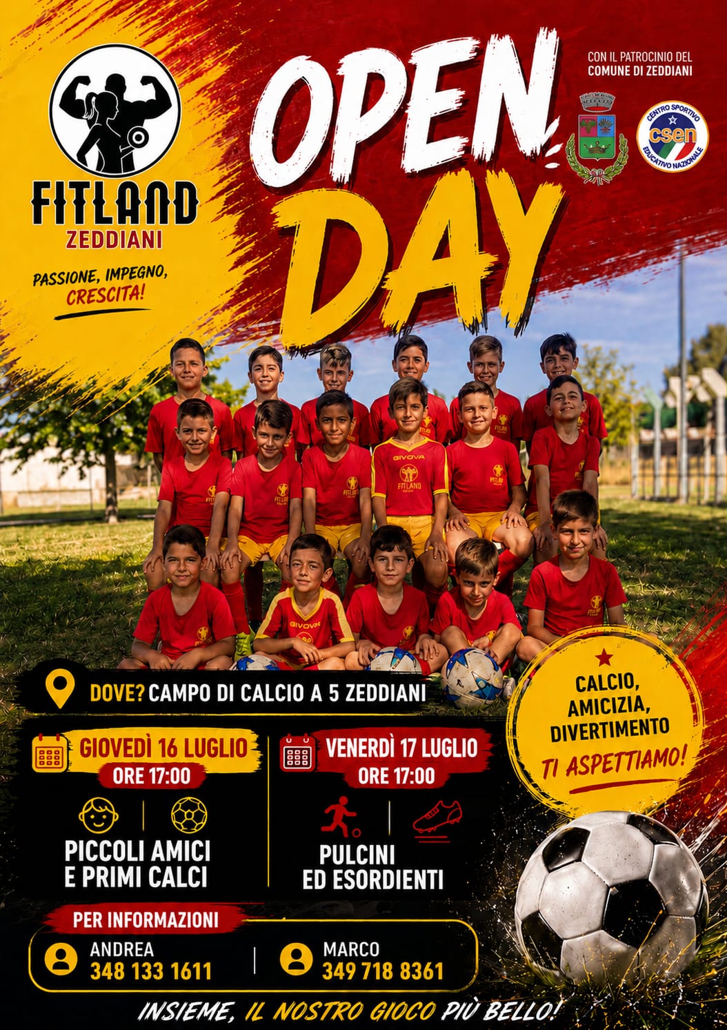 Open day scuola calcio 2026